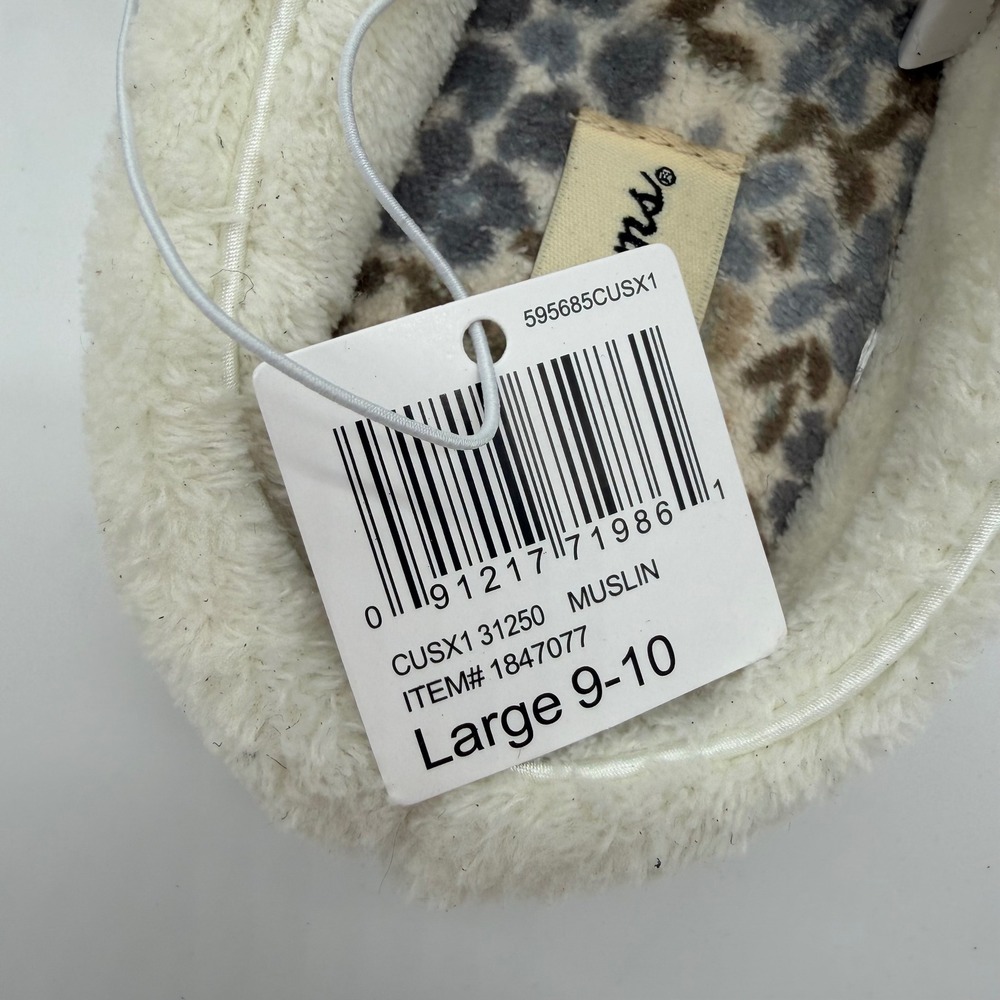 Dearfoams Muslin Quilted Faux Fur Slipper Clogs Womens L 9-10 Off White 31250 - Picture 3 of 7